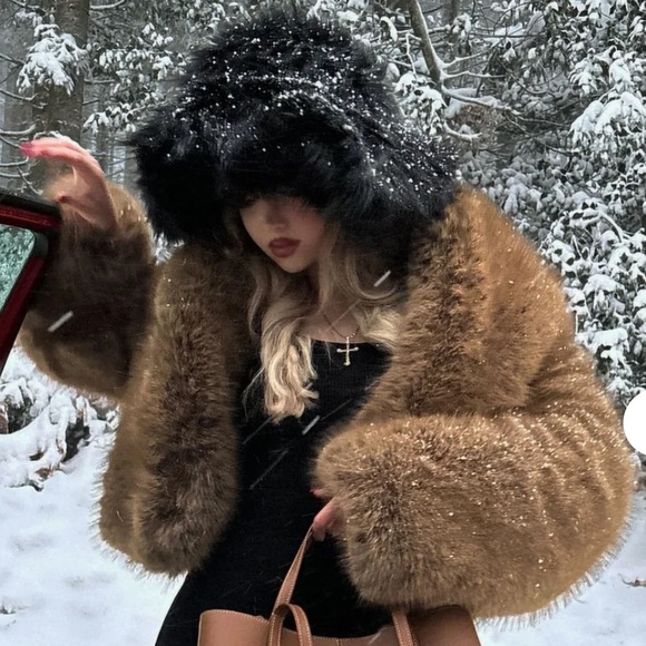Fashion Nova Brown Fur Coat - Picture 6 of 9